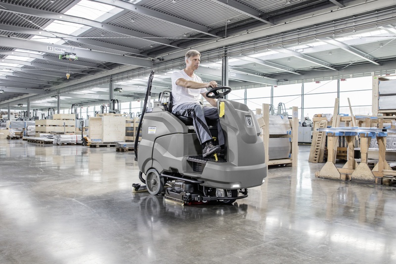 Karcher Scrubber Dryer, Resin floor